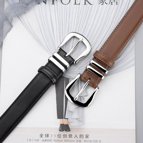  New Women's Genuine Leather Belt Fashion Trend Accessory Jeans Belt for Women Ins Style High-Quality Versatile