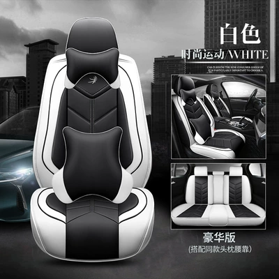 cover five seat cover fully | Universal seat cover - black-and-white-luxury-standard