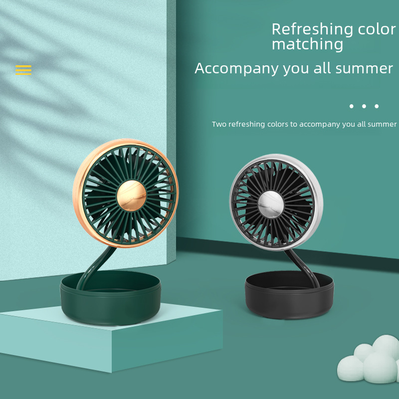 Car double -headed fan car car 360 ° can rotate shrink and swing