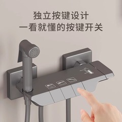 Simple Shower Hotel Bathroom Handheld Grey Shower Head Set Engineering Pressure Shower Square Shower Head Wholesale