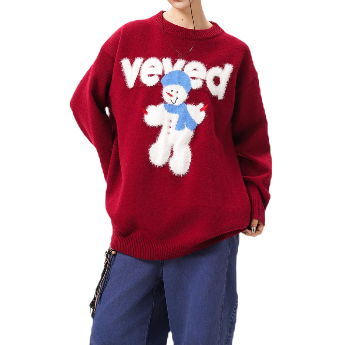 Explosiones transfronterizas de tamaño europeo de tamaño grande jersey de jersey jersey hombre de nieve marca de tendencia de Navidad fábrica de jersey de invierno al por mayor