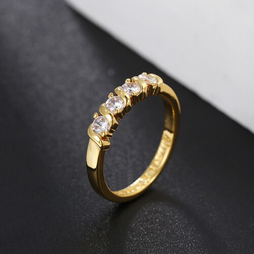 ins new hot selling printed open ring copper plated real gold ring cold style ladies ring jewelry