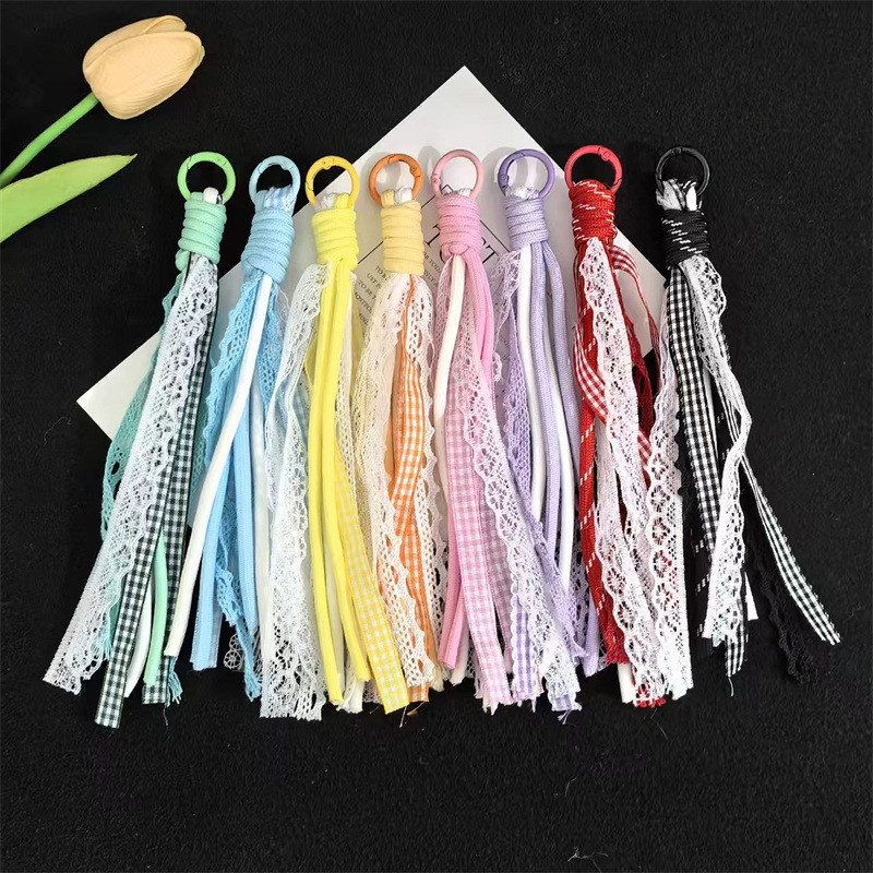 Lace Ribbon Rope Handmade DIY Keychain Women's Accessories Bag Accessories Mobile Phone Pendant Wholesale Christmas