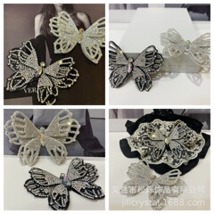 卸売ラインストーン靴花衣類ヘアピン diy アクセサリーラインストーンスーパーフラッシュ立体蝶