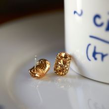 【烟黄水晶】韩国复古小众设计感秋冬暖色系耳钉蚊香盘耳夹无耳洞