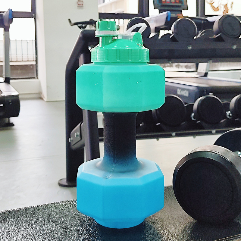 Creativo mancuerna de fitness hervidor de agua de llenado de agua con mancuernas taza de agua portátil de inyección de agua mancuerna de plástico olla brazo entrenamiento muscular equipo de la aptitud