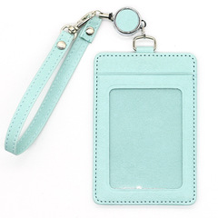 Three-card ID badge elastic strap, fiber texture printed bank card and ID holder, stylish business-style ID holder