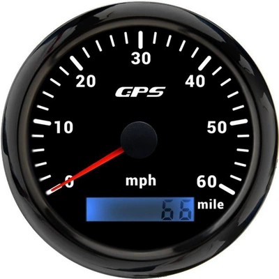 automobile instrument — 12V24V - black-frame-black-bottom-60mph