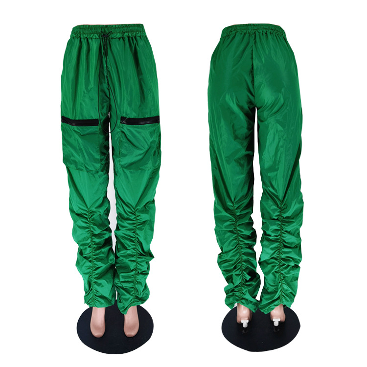 210g Weight Full Length Pants Length Spandex, Polyester Fabric Type Mid Waist Waist Line Cargo Pants Pants Type Micro-Elastic Elasticity Street Occasion Comfort Function Loose Version Solid Color Pattern Spring, Autumn Season Women's Gender Pocket Design Casual Style Women's Street Casual Solid Color Full Length Pocket Cargo Pants 9