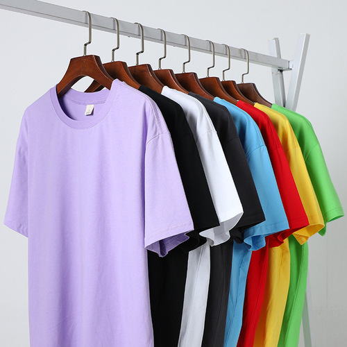 Custom-designed summer children's short-sleeve T-shirts, loose and casual pure cotton base shirts, parent-child sets, group clothing, and activity wear, one piece.