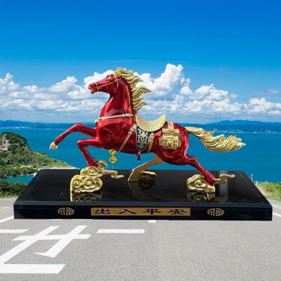 Perfplant seat | Ornament for Car Interior, Dashboard - black-background-red-horse