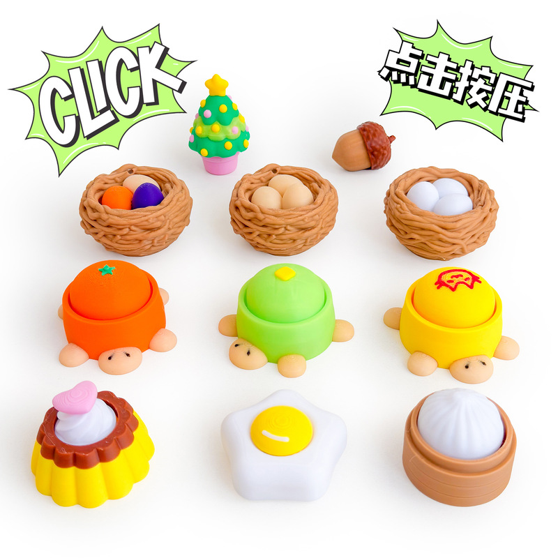 3D Printed Cross-Border New Clicker with Cute Design, Clicker Button Stress-Relief Continuous Clicker Keychain Pendant