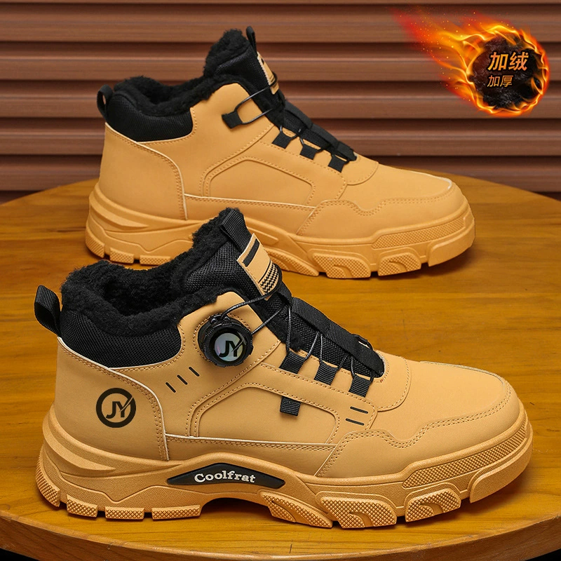 Зимние бархатные сапоги Martin модные мужские ботинки дикие рабочие ботинки мужские толстые подошвы толстые теплые хлопковые ботинки короткие сапоги