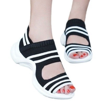 Summer sports white mesh high elastic sandals for leisure platform