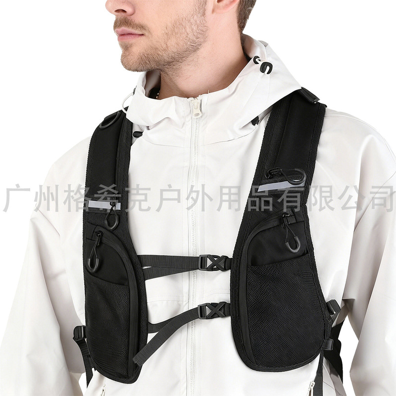 Adjustable Outdoor Hunting Vest with Reflective Strips for Cycling and Running, Multi-Purpose Storage Vest with Multiple Pockets