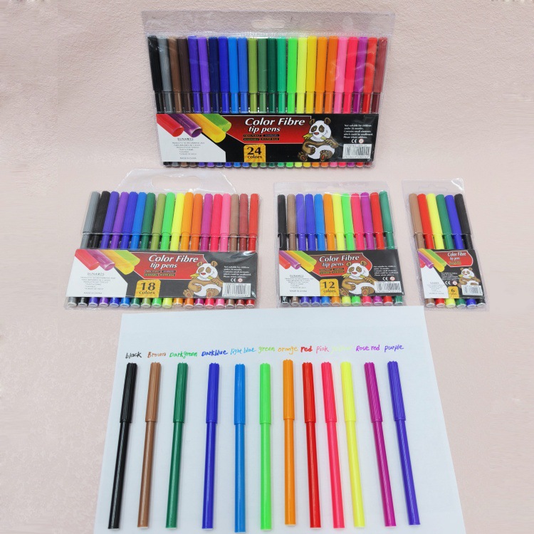 El fabricante produce útiles de arte para niños, bolígrafos de dibujo, bolígrafos de colores de 6, 12 y 24 colores, bolígrafos de acuarela para niños, bolígrafos de dibujo al por mayor.