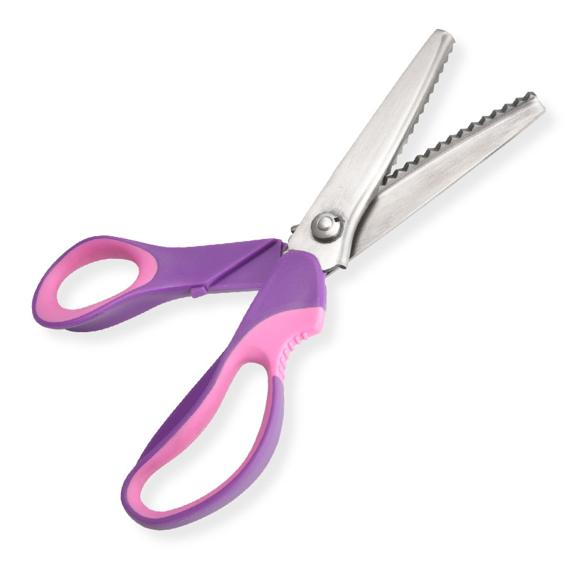 不锈钢牙布剪花边剪刀狗牙剪锯齿剪三角剪刀裁缝花纹剪家用圆弧剪