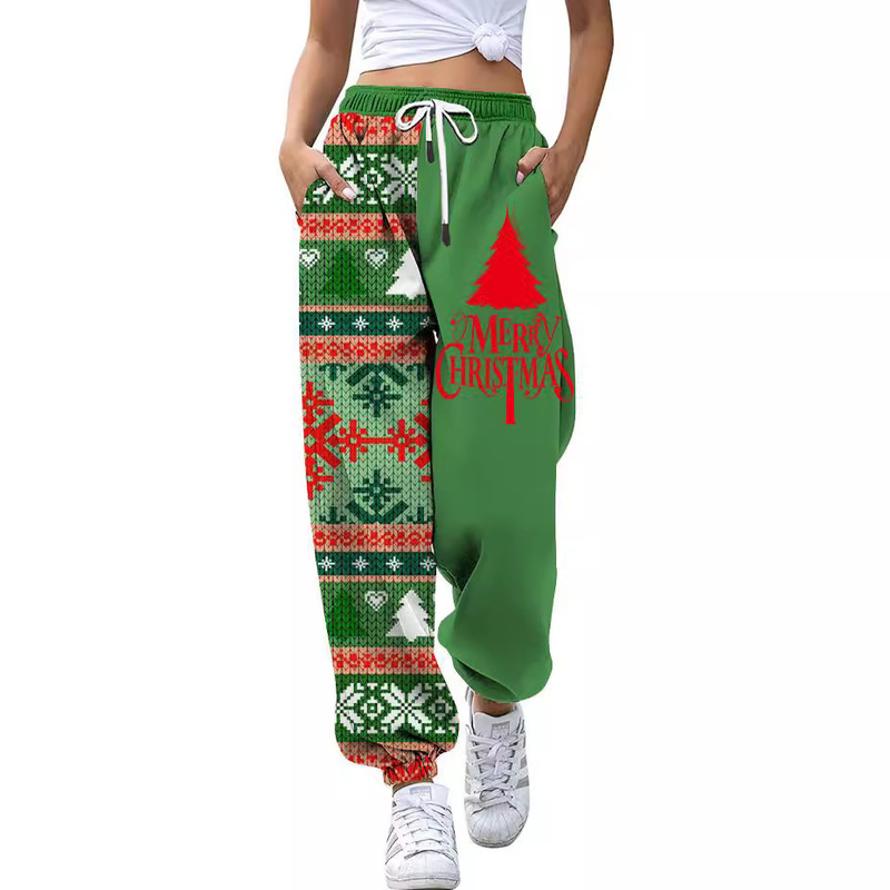 Christmas Sweatpants Digital Printing Women's Harem Pants Loose Casual Sports Drawstring Leggings Autumn Wear 2025 New Products Christmas Sweatpants Digital Printing Women's Harem Pants Loose Casual Sports Drawstring Leggings Autumn Wear 2025 New Products