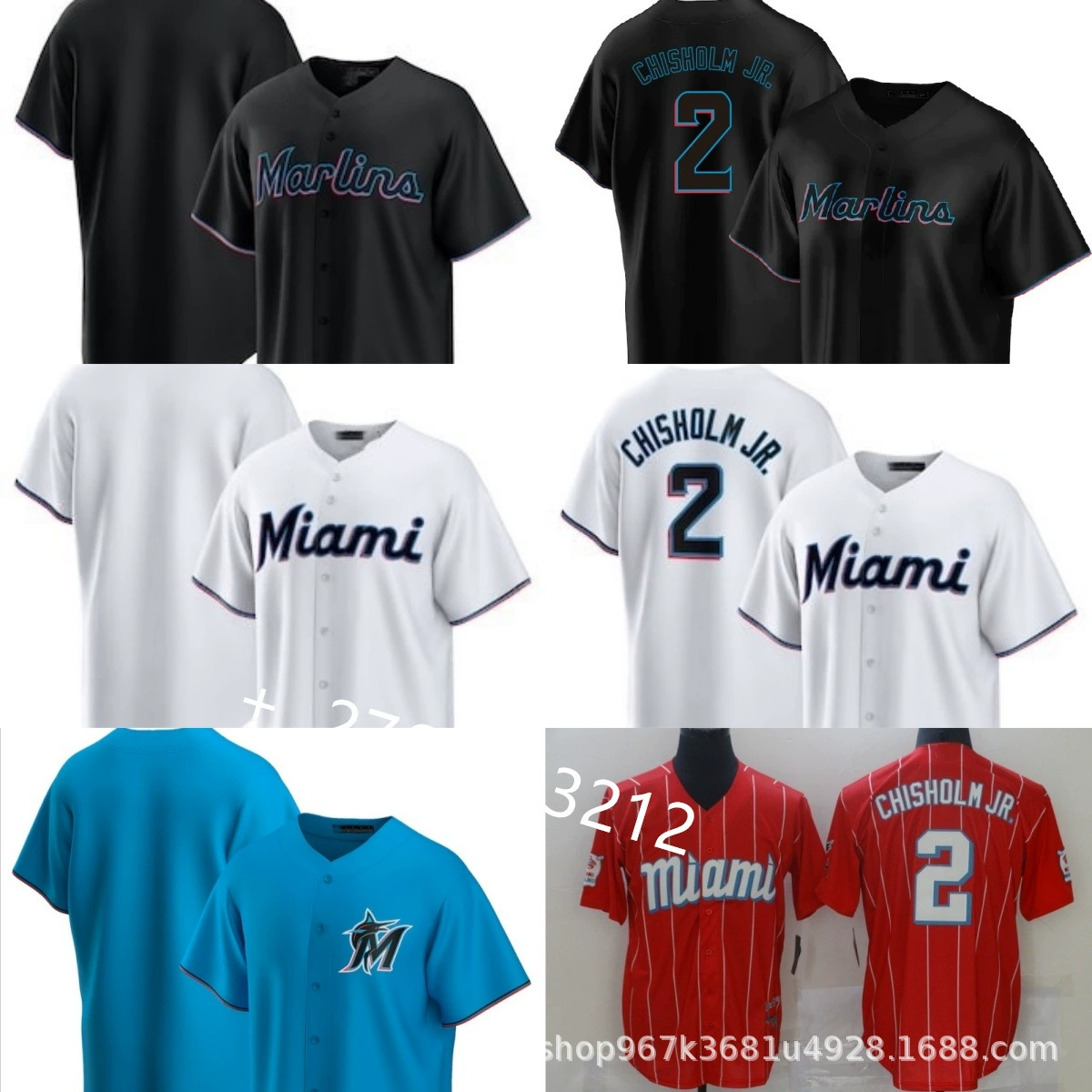 Майами Марлинс Майами Марлинс мужчины 2 #   Бейсбольная форма Чисолма-младшего