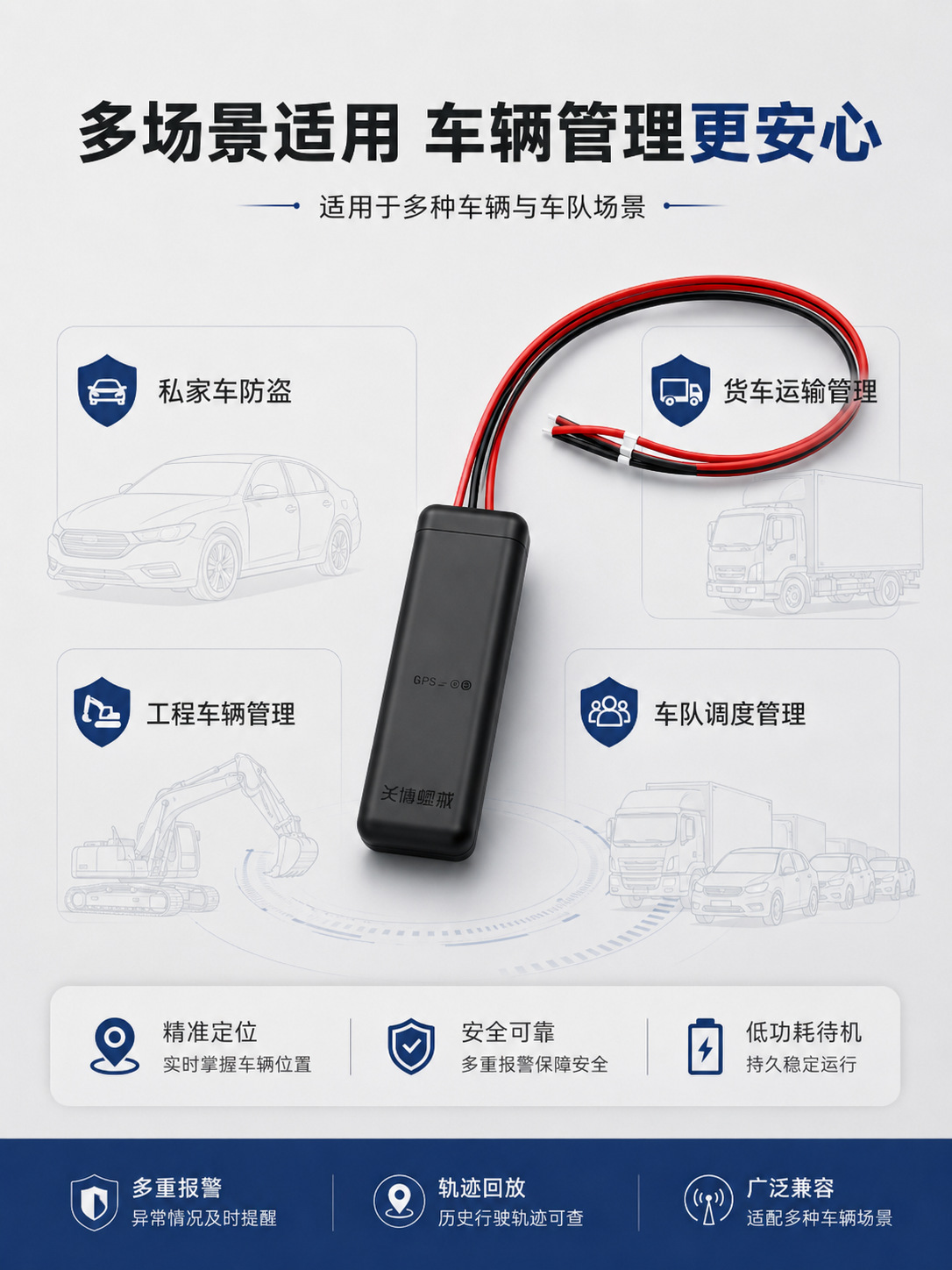 4G Waterproof Wired Beidou GPS Locator for Mortgaged Vehicle Rental, Construction Fleet, Wholesalers, No Platform Required, Wide Voltage Range
