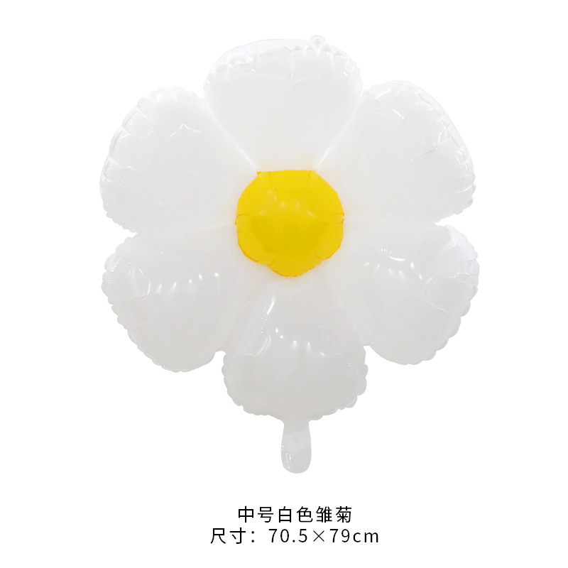 Globo de Aluminio en Forma de Margarita, Decoración Blanca Coreana para Fotos de Cumpleaños y Bebés