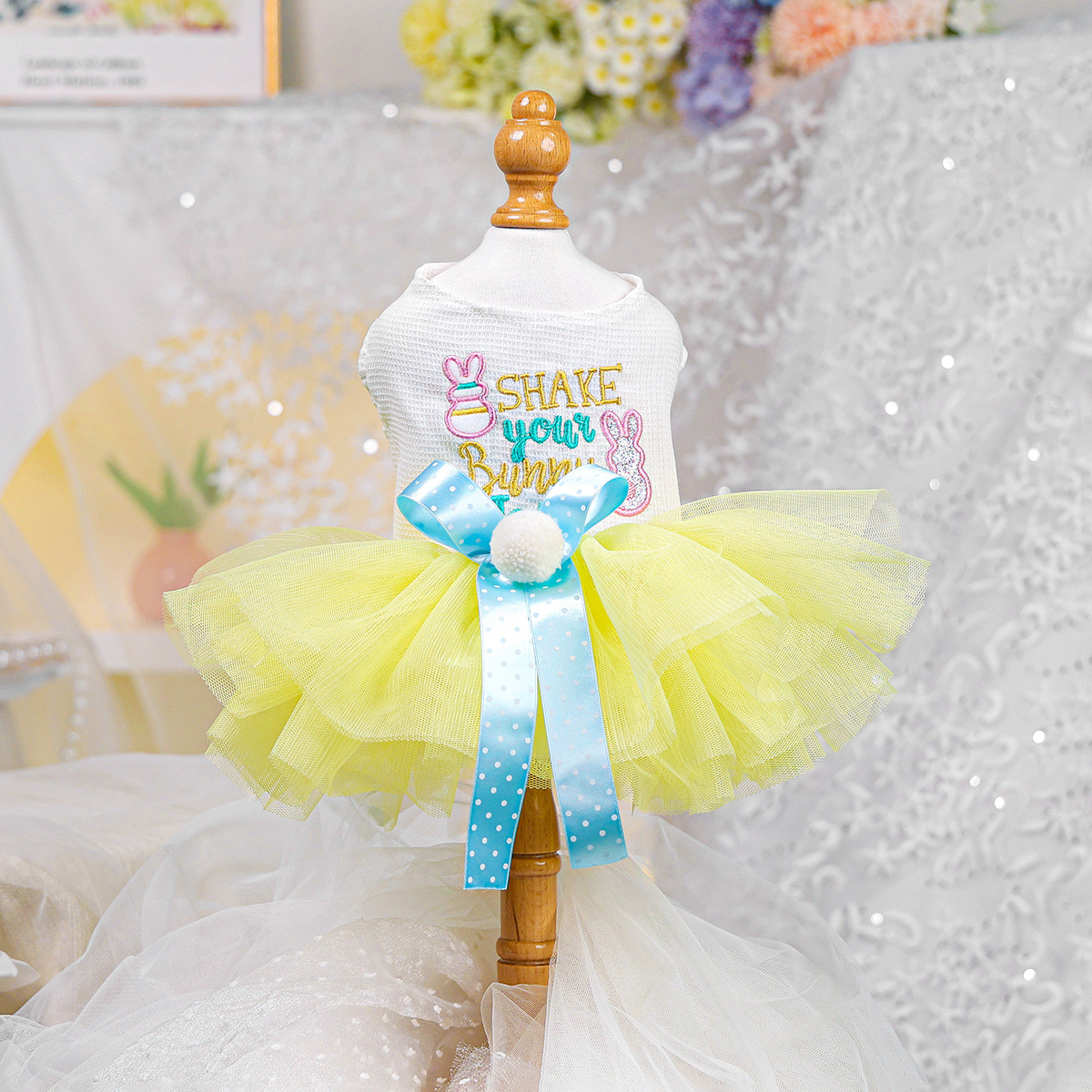 부활절 토끼 쉬폰 스커트