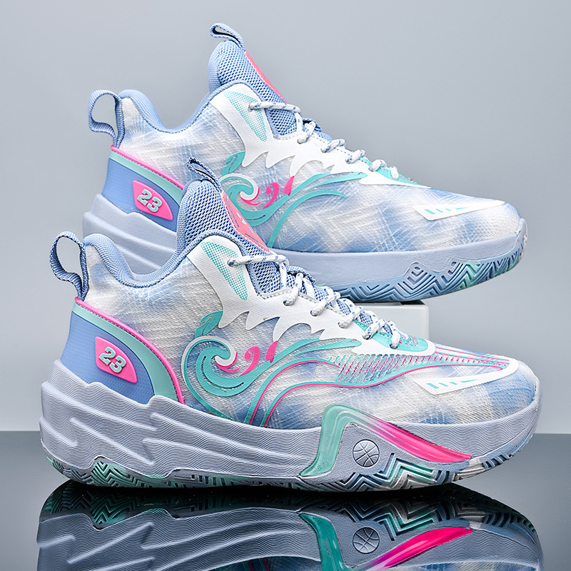 Zapatillas de baloncesto de pato mandarín de combate real resistentes a la absorción de impactos para jóvenes, hombres y mujeres, estudiantes casuales, zapatos deportivos para correr antideslizantes de suela gruesa, marea