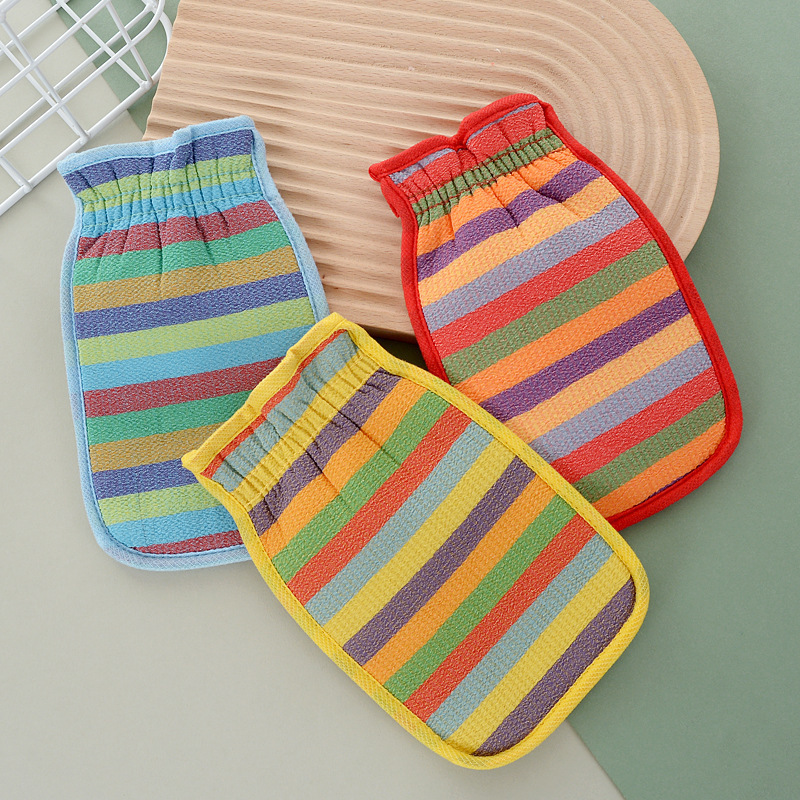 Double-Threaded Scrubbing Towel for Home Use, Powerful Mud Removing and Stain Cleaning Shower Towel for Adults, Thickened Back Scrubbing Towel with Bubbling, Ash Removal Glove