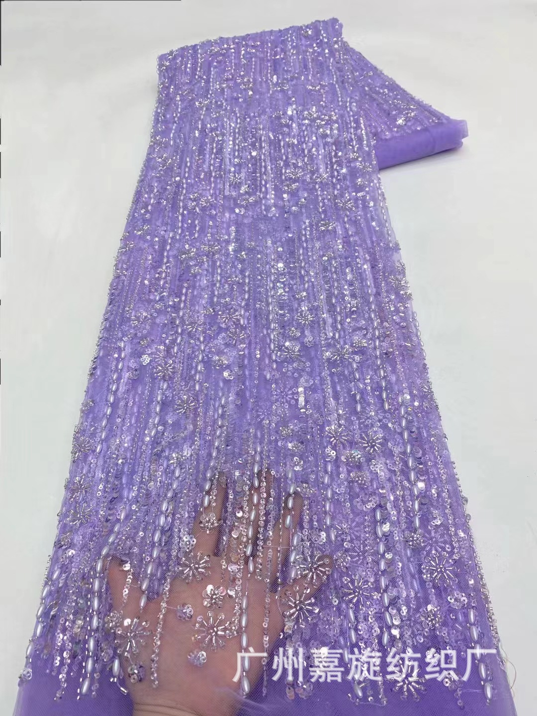 Nuevo arroz rayas cuentas tubo vestido de novia tela moda etapa desgaste vestido malla encaje JX4084