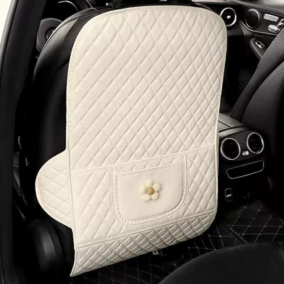 Car Universal Car Sticker Anti-Dirty – Chair back anti-kick pad - beige-flower-long-style1