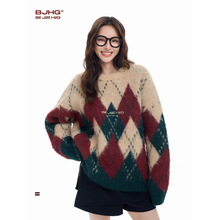 2025新款圣诞毛衣男秋冬潮牌美拉德美式复古宽松圆领针织衫女