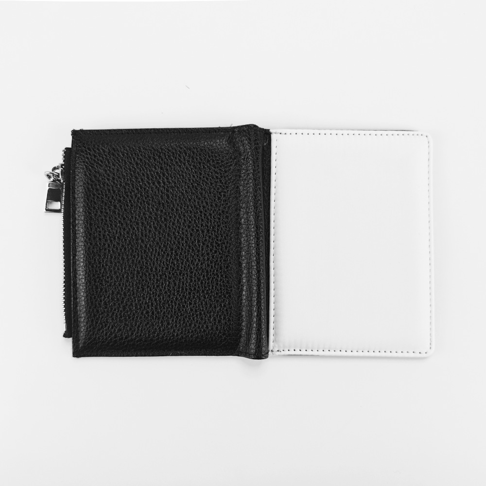 Venta directa de fábrica sublimación en blanco cuero cremallera bolsa de monedas DLY material al por mayor