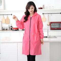 護衣罩衣大人女春秋工作服時尚家用廚房防水防油長袖圍裙薄款王金