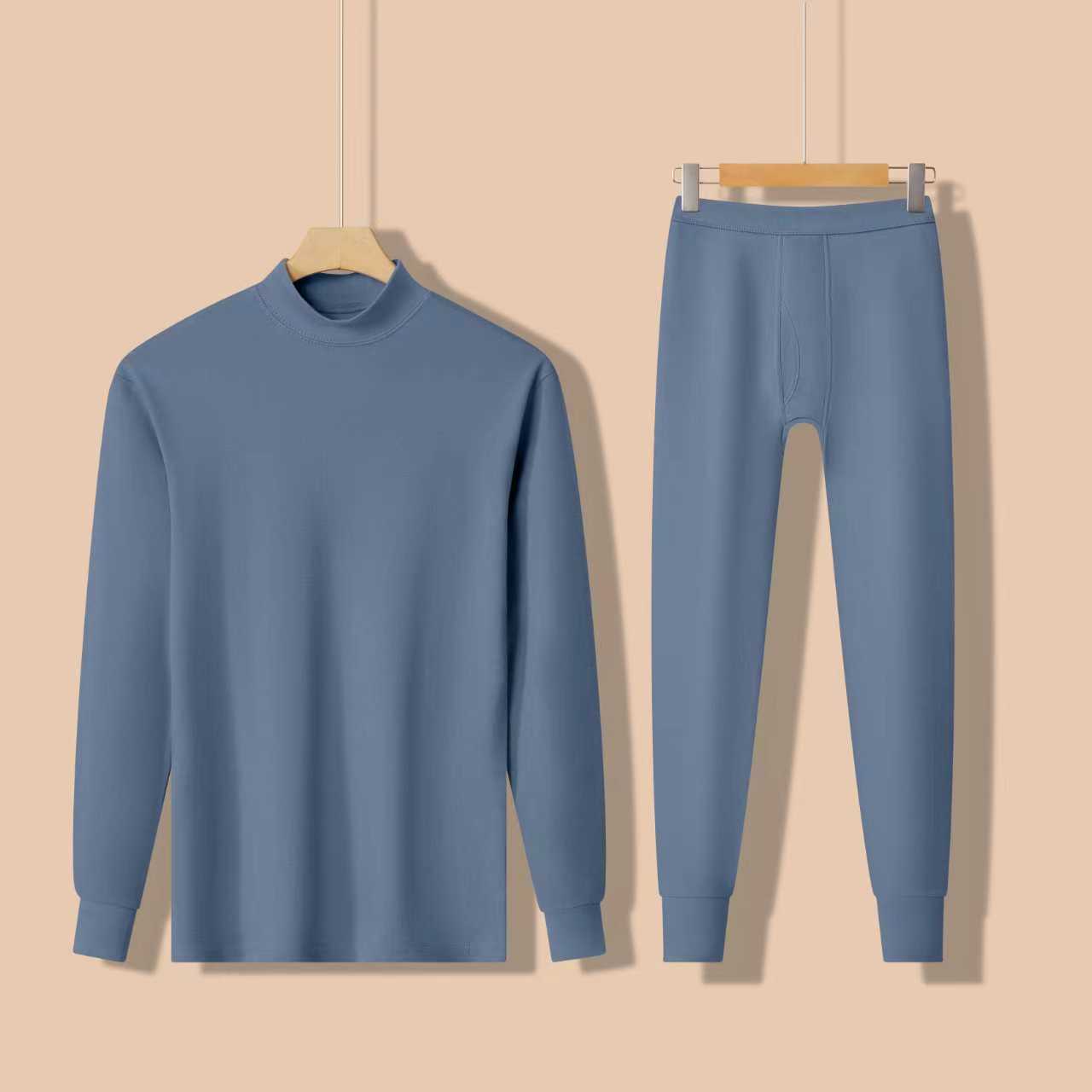 남성용 다크 그레이 미드 칼라 슈트