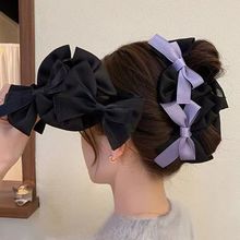 法式优雅蝴蝶结发抓夹2023新款大号发夹女后脑勺双面发饰鲨鱼夹子