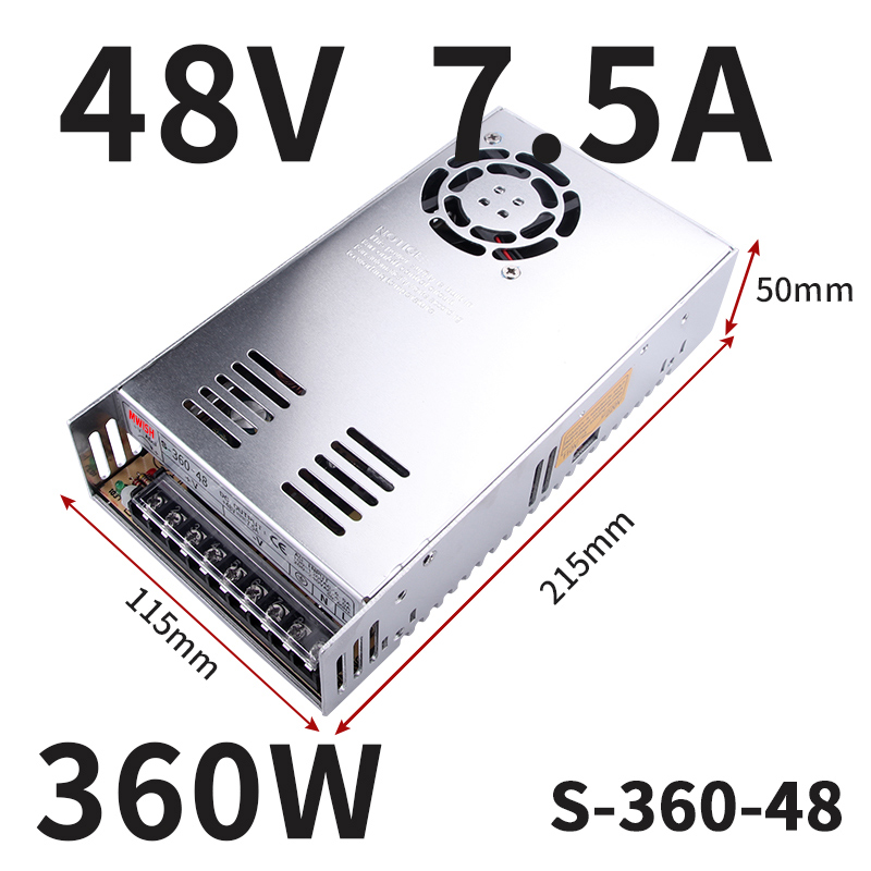 Mingwei S-360W - 24V15A fuente de alimentación de conmutación 220v / 110v a 12V30A monitoreo centralizado de alimentación 5V 48V