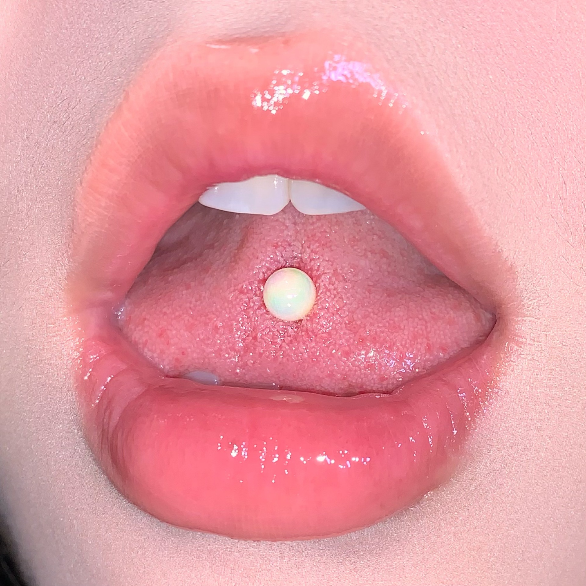 Purple Acrylic Ball Tongue Stud 316L Steel Titanium External Thread Tongue Ring Body Piercing Jewelry detail image 13