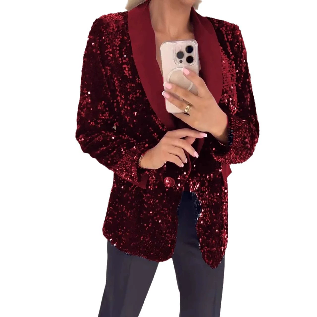 Демисезонные ногтевые sequins для отдыха, костюм, пиджак, европейский стиль