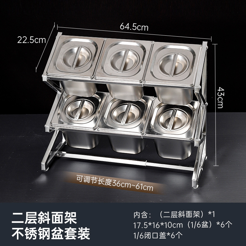 Caja de acero inoxidable multicapa de material pequeño porción de cuenca estante telescópico tienda de té de leche tienda de hot pot comidas cajas de frutas de material pequeño image 8