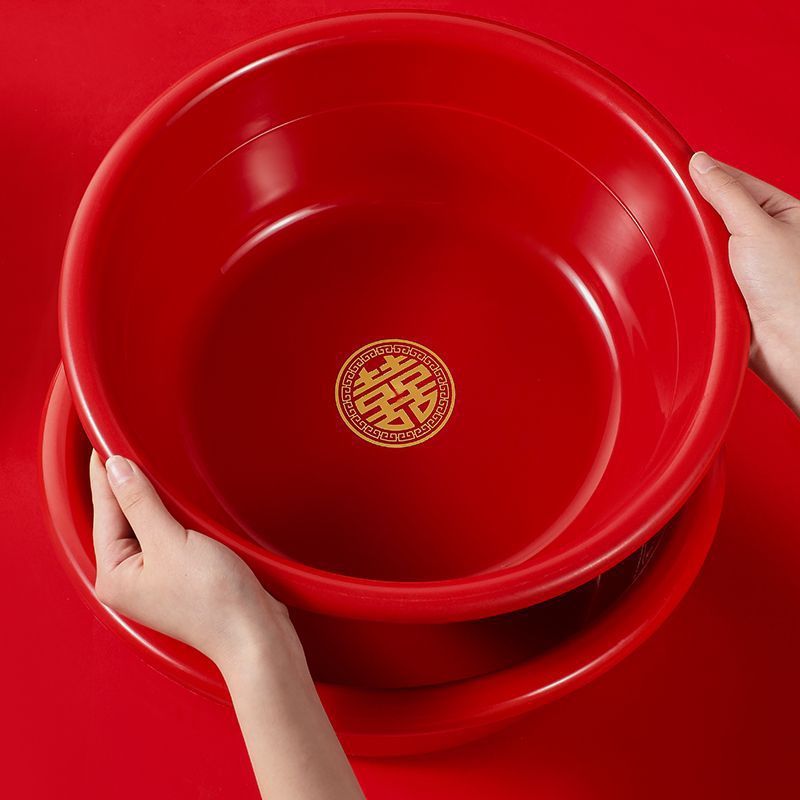 Cuenca de bodas roja, suministros de boda, boda, boda, boda, dote, lavabo de plástico