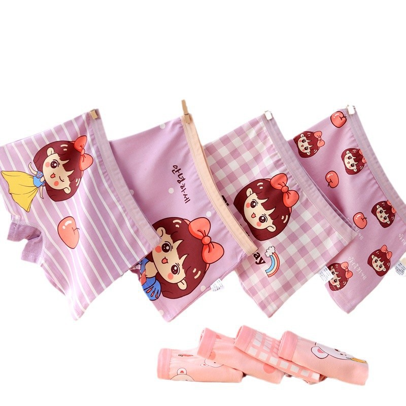 Un tipo de ropa interior de algodón puro calzoncillos de dibujos animados antibacterianos bóxer pantalones cortos para niñas leggings ropa interior para niños de mediana edad image 6