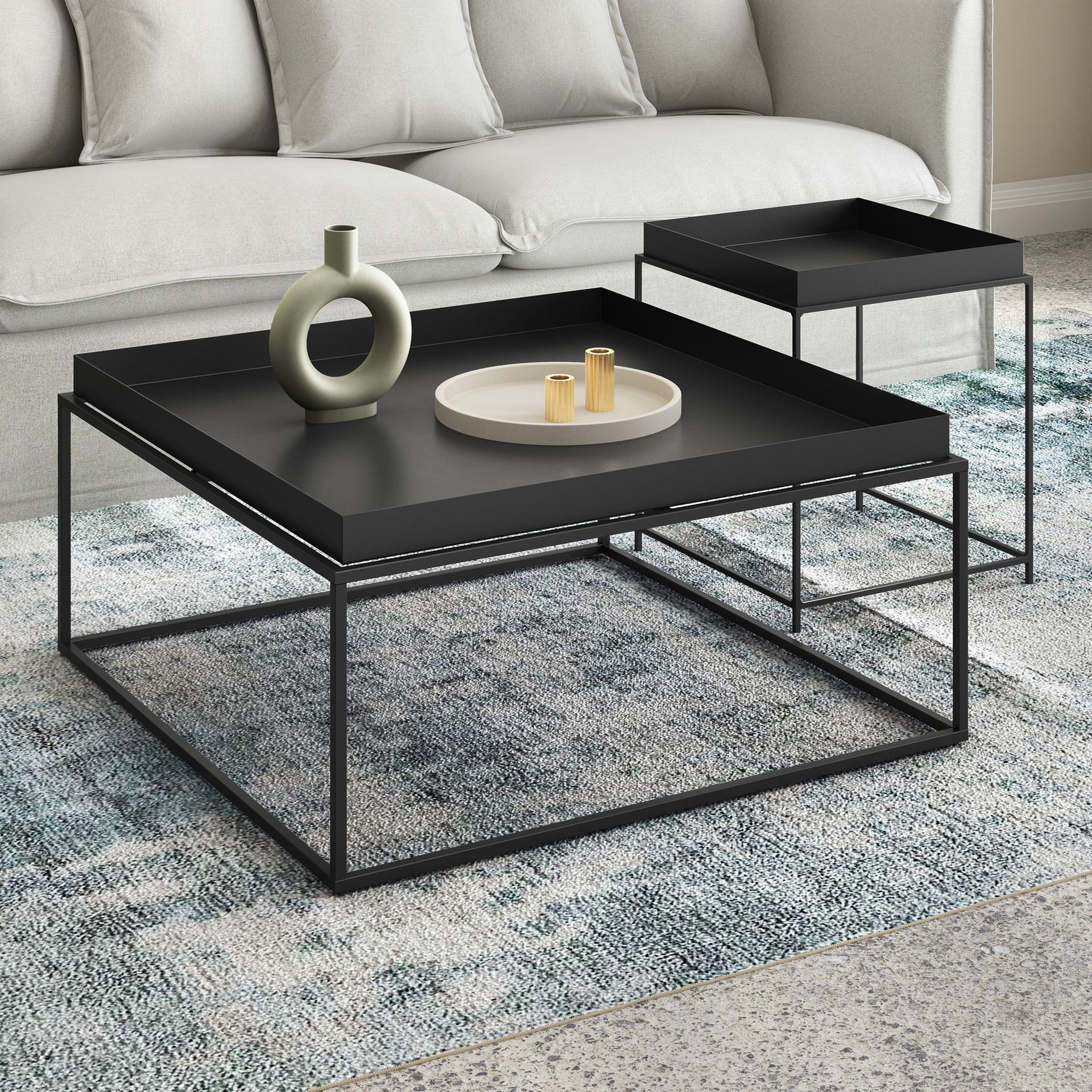 Mesa de té de metal de lujo ligero, sala de estar de alta calidad, mesa de café minimalista, mesa de café de hierro forjado casera