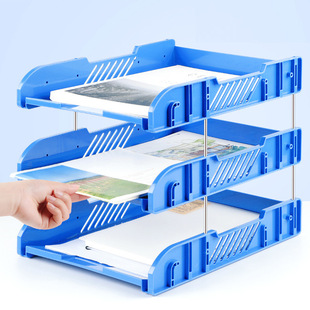 Three-Layer File Frame Plastic File Tray Storage Rack Book Stand Desktop Office Supplies File Rack Classification and Organization