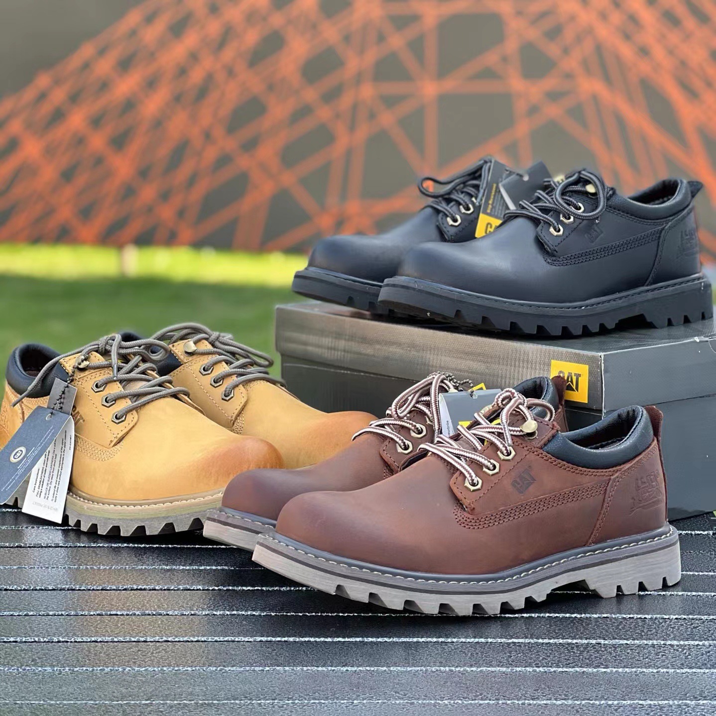 Classic CAT Carter cowhide low-top outdoor casual men's shoes non-slip wear-resistant fashionable retro work shoes big toe shoes