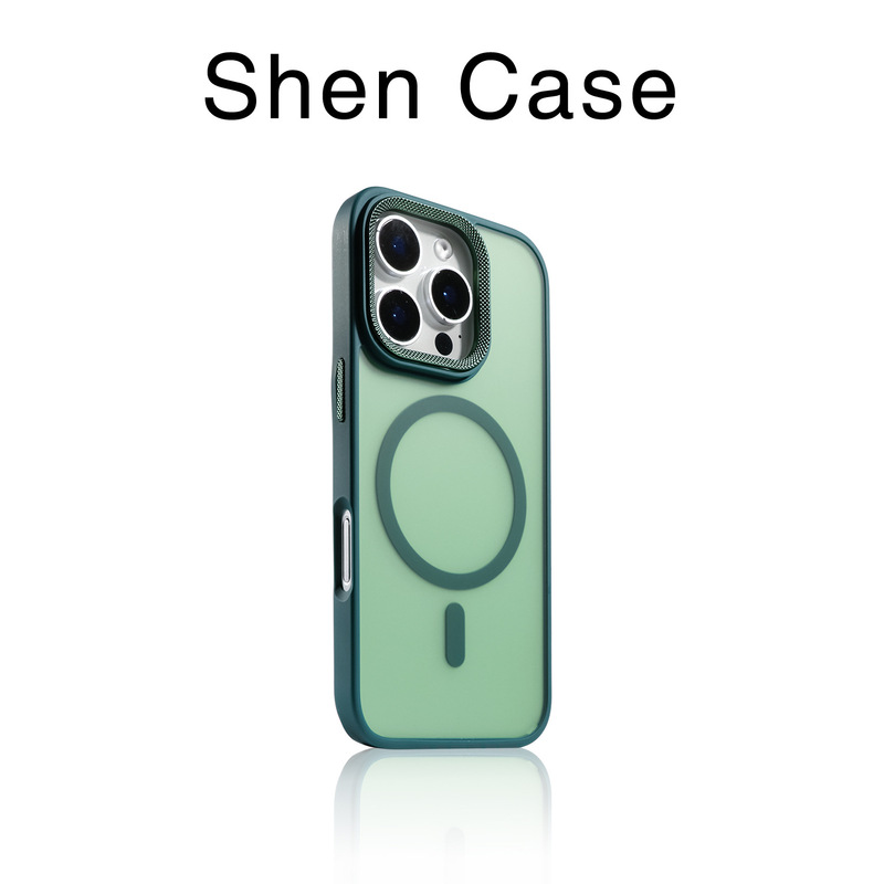 适用iPhone17promax钻纹镜头磁吸手机壳苹果16肤感磨砂15保护套14|undefined