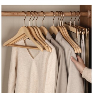 Lotus Wood Solid Wood Clothes Hanger Household Wide Shoulder Seamless Thickened Multi-functional Clothes Hanging Shirt