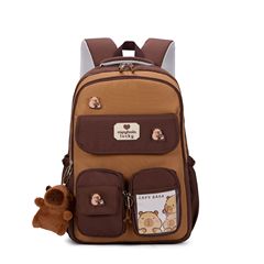 新しいかわいいカピバラ ランドセル レディース 大容量 小中学生 丈夫で耐久性のある幅広ショルダーストラップ バックパック