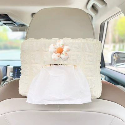 Car Tissue Box, Armrest Box, Car tissue box/set - puff-tissue-box-fabric-small-floral