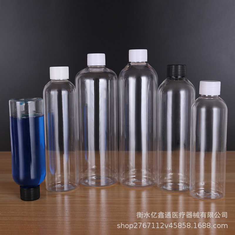 スポット150 ~ 500mlの透明な細いプラスチックの瓶petの分注の瓶の白い蓋の小さい口の密封のサンプルの瓶|undefined
