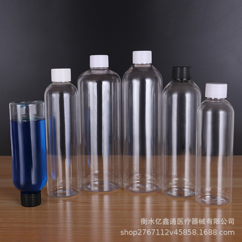 现货150~500ml毫升透明细高塑料瓶PET分装瓶 白盖小口密封样品瓶